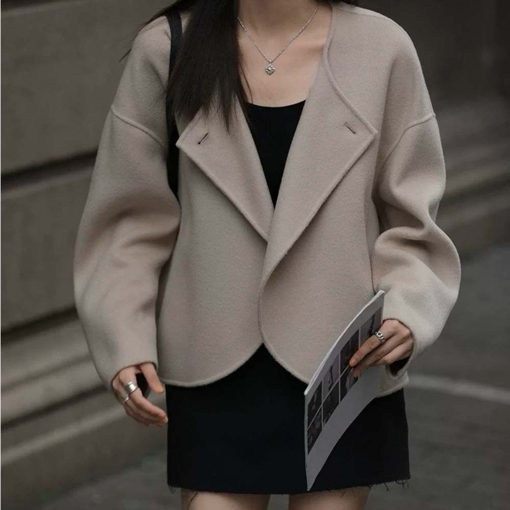 Elegant Beige Wool Jacket